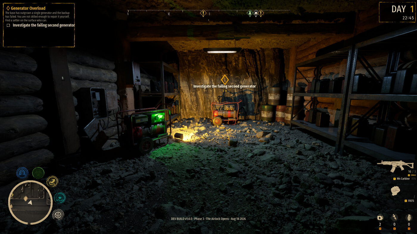 The power room and its broken second generator