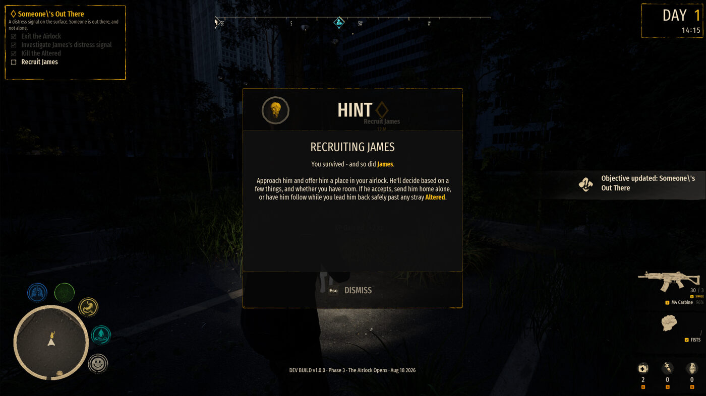 Recruiting a survivor on the surface